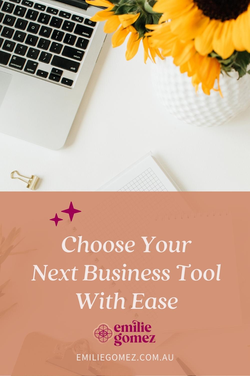 There are so many business tools out there nowadays that it can be hard to decide which one to use in your own business. Should you just go with what everyone else seems to be using? Choosing a business tool based on other people’s recommendations can be a BIG mistake! You need to take your own unique business into account and use the tools that fit with how you like to work. That’s why I’m sharing my process for easily choosing your next business tool to fit YOU and YOUR business.