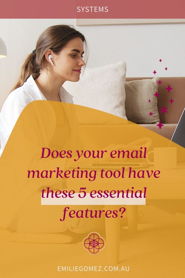 Every online business needs an email marketing platform in their toolbox so they can build a list, stay in touch with their audience and launch successfully. At a minimum, you'll want your email marketing tool to have the 5 features I've described in this article. #emailmarketing #onlinebusiness