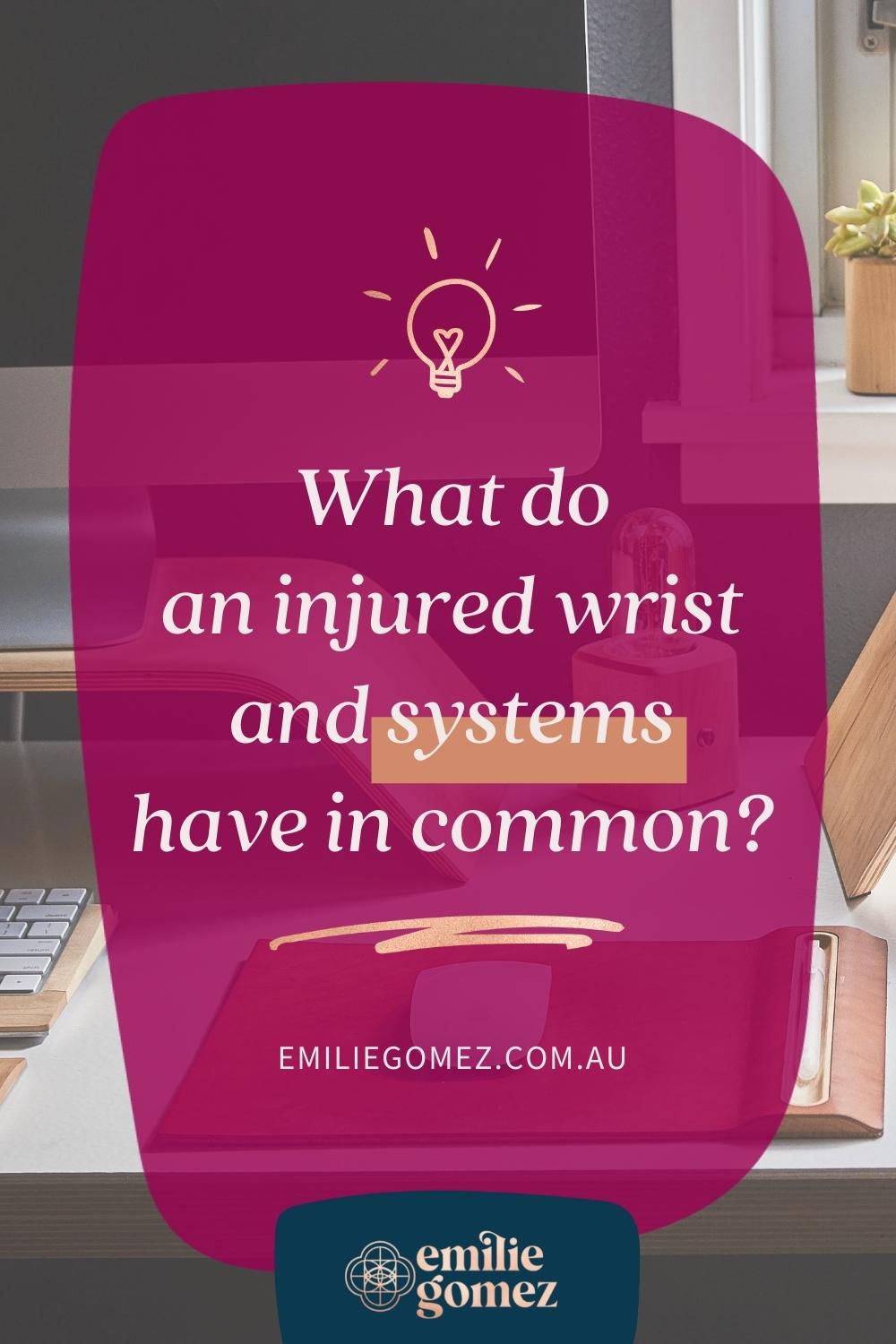 Here's an insight into how I applied the methodology I teach to all my clients about creating systems to my business after I hurt my wrist. #systems #ergonomics
